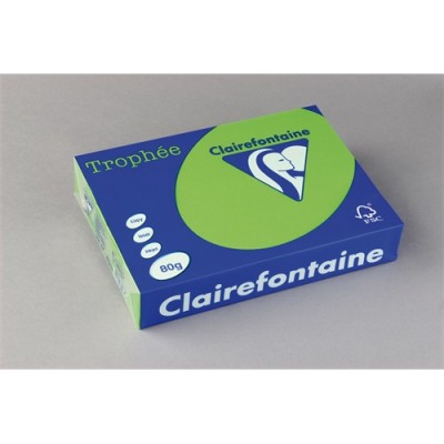 Másolópapír, színes, A4, 80 g, CLAIREFONTAINE "Trophée", intenzív zöld