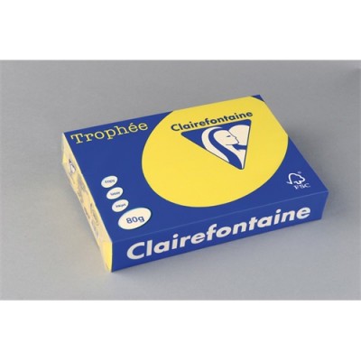 Másolópapír, színes, A4, 80 g, CLAIREFONTAINE "Trophée", intenzív sárga