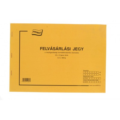 Nyomtatvány, felvásárlási jegy, A4, 25x3, NYOMELL "D.E.480"
