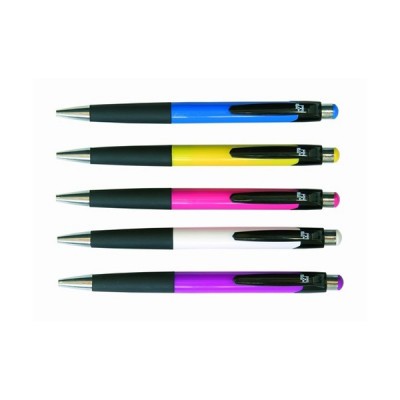 Golyóstoll, 0,5 mm, nyomógombos, vegyes színű test, SPOKO "112", kék